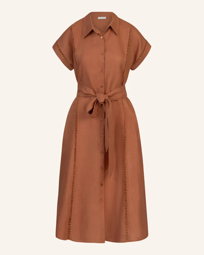 Mint & Mia Langes Leinen Kleid Braun