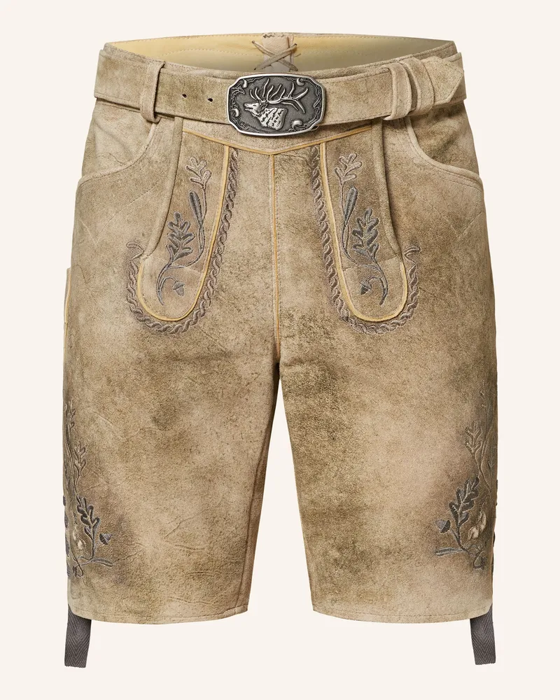 Spieth & Wensky Trachten-Lederhose Etienne braun Oliv