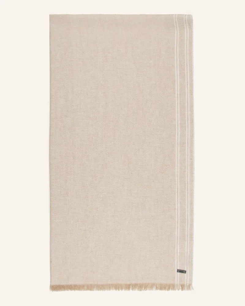HUGO BOSS Schal Oscaar Mit Leinen beige Hellbraun