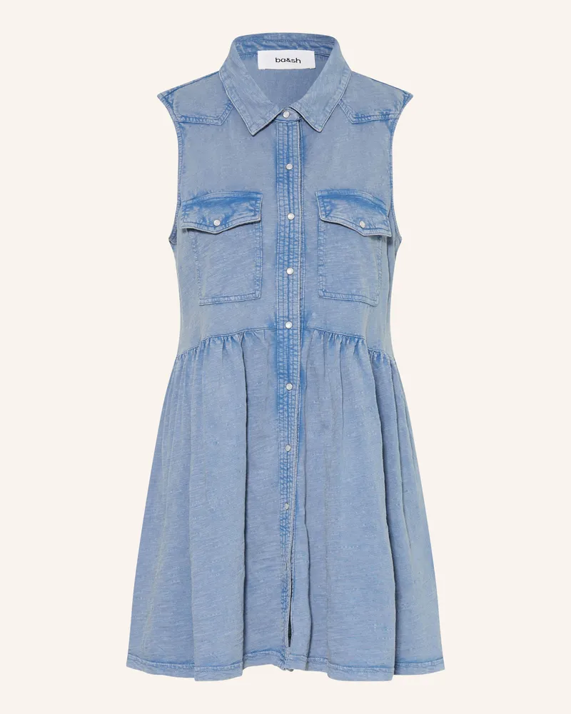 ba&sh Hemdblusenkleid ILONA in Jeansoptik Blau