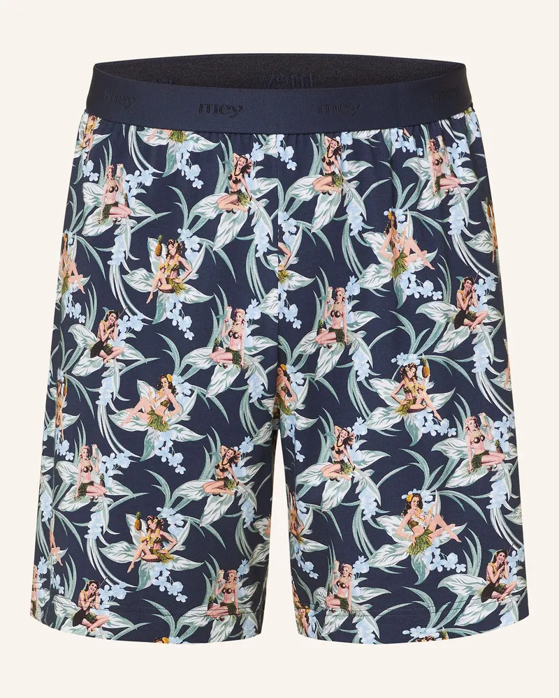 Mey Schlafshorts Serie TROPICAL BLISS Dunkelblau