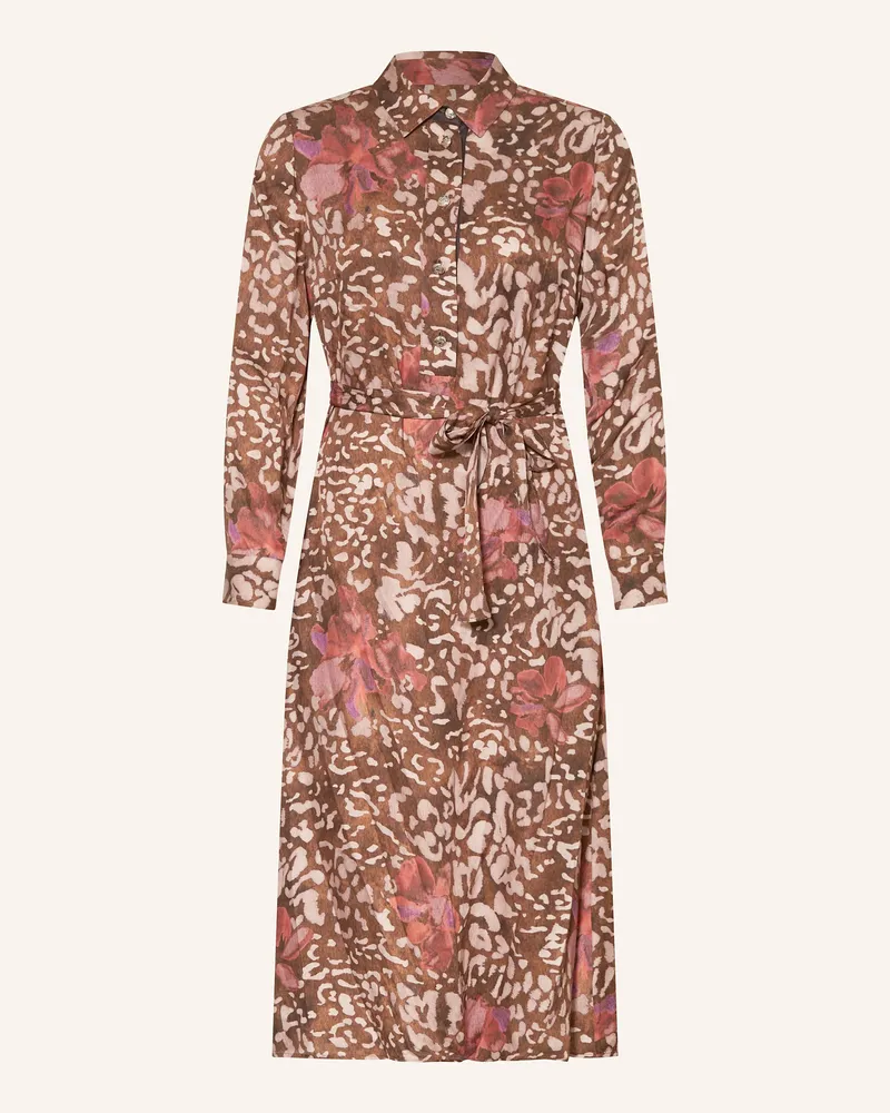Elena Mirò Hemdblusenkleid aus Satin Braun