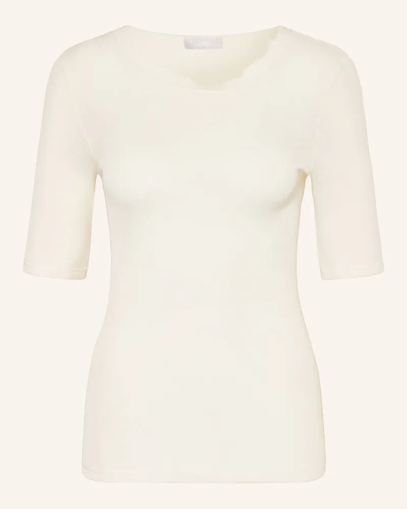Hanro T-Shirt Woolen Lace Mit Seide weiss Creme