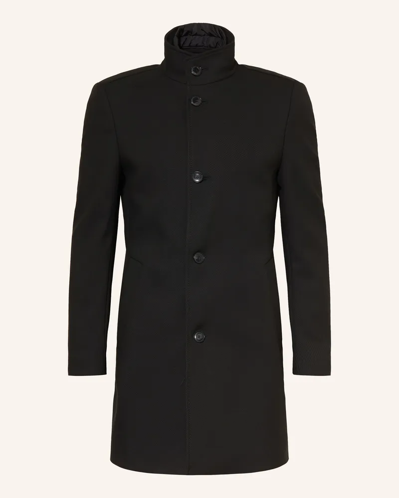 HUGO BOSS Mantel Hyde Mit Herausnehmbarer Blende schwarz Schwarz