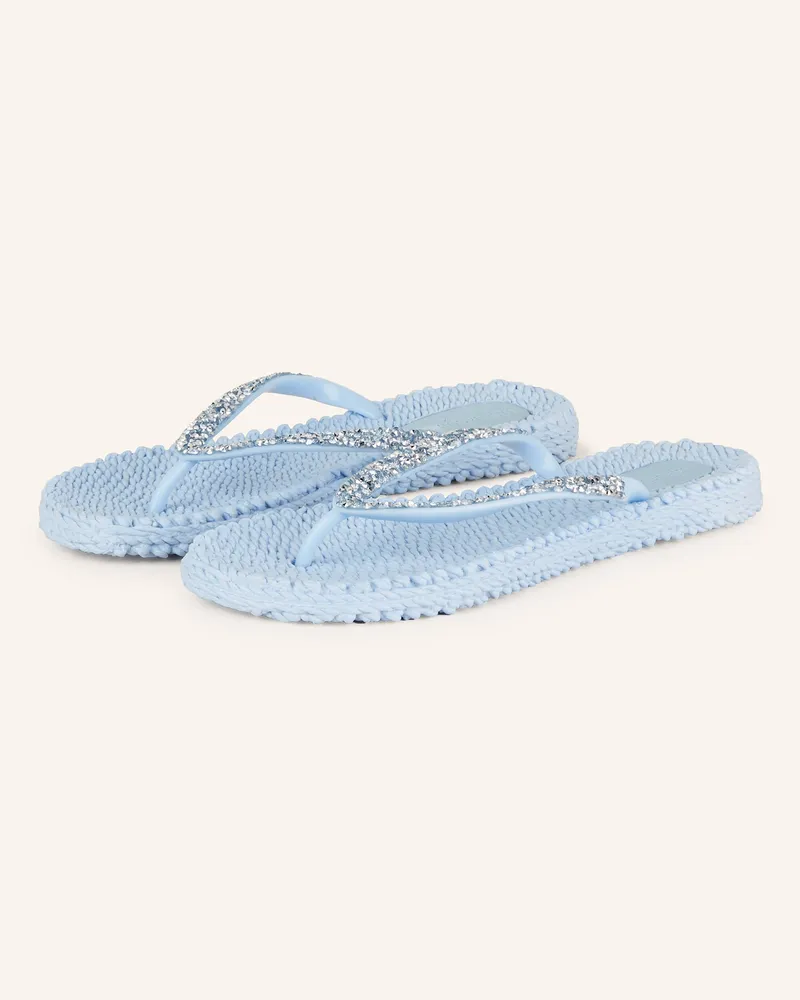 Ilse Jacobsen Zehentrenner cheerful03g Mit Schmucksteinen blau Hellblau