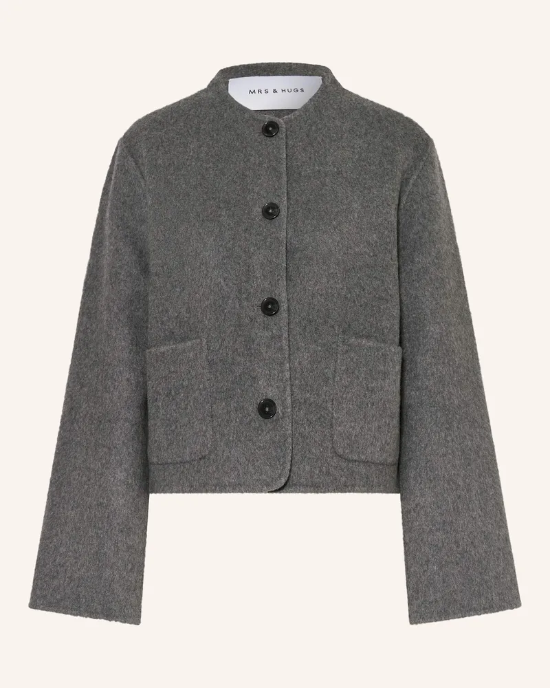 Mrs & HUGS Kastenjacke Dunkelgrau