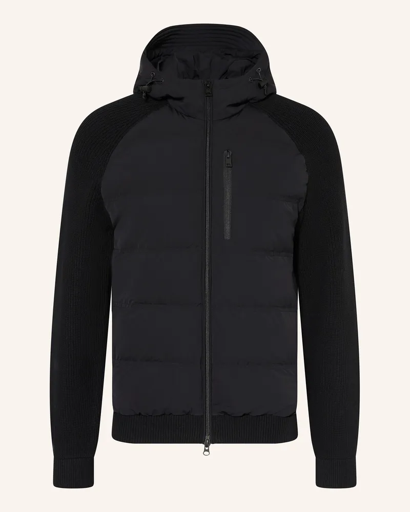 Woolrich Daunenjacke Matt Im Materialmix schwarz Schwarz