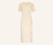 Kleid Im Materialmix beige