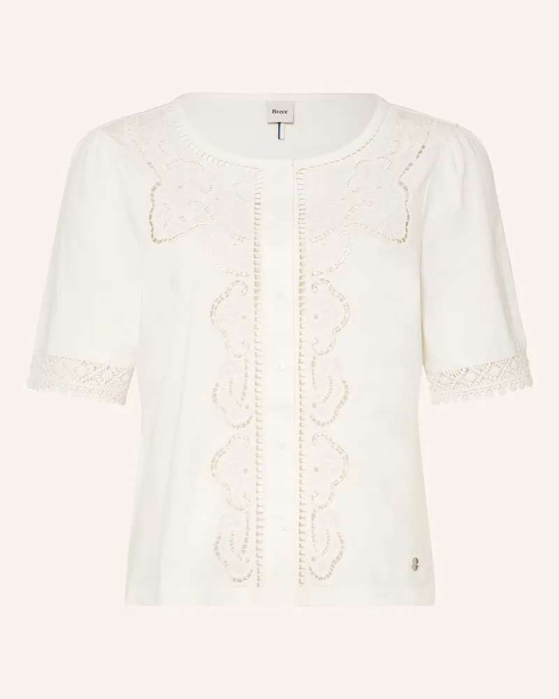 Brax Jerseybluse Celina S Mit Spitze weiss Creme