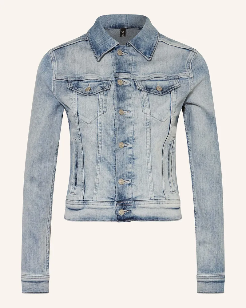 True Religion Cropped-Jeansjacke blau Hellblau