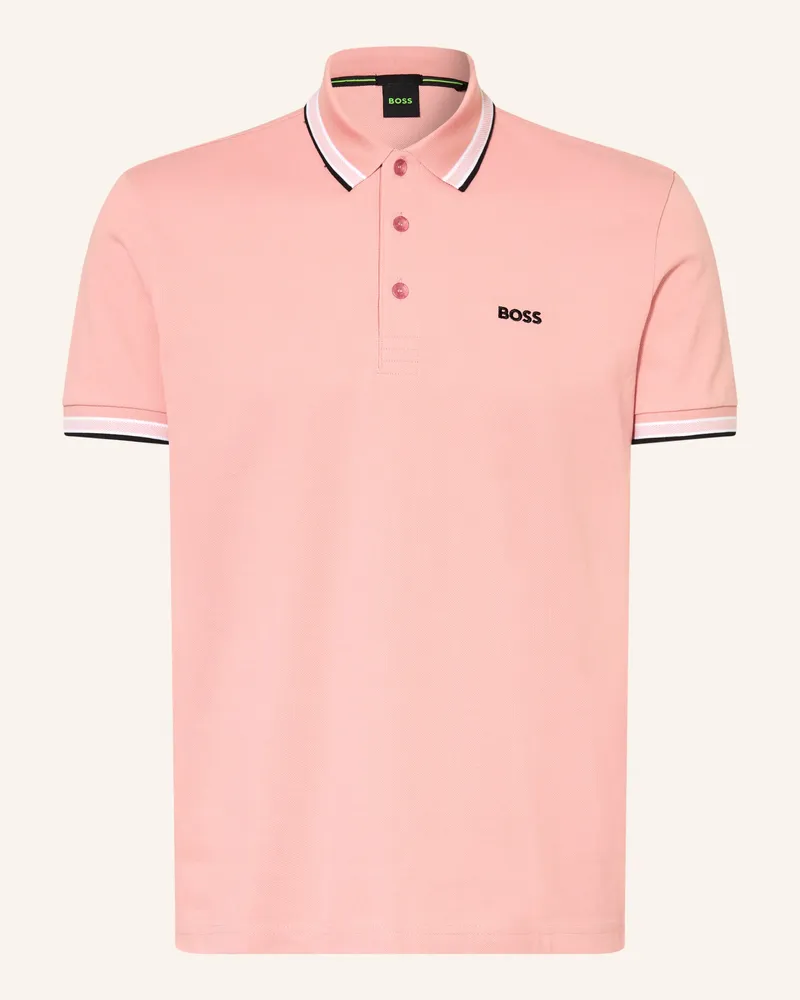 HUGO BOSS Piqué-Poloshirt PADDY CURVED Regular Fit Rosa
