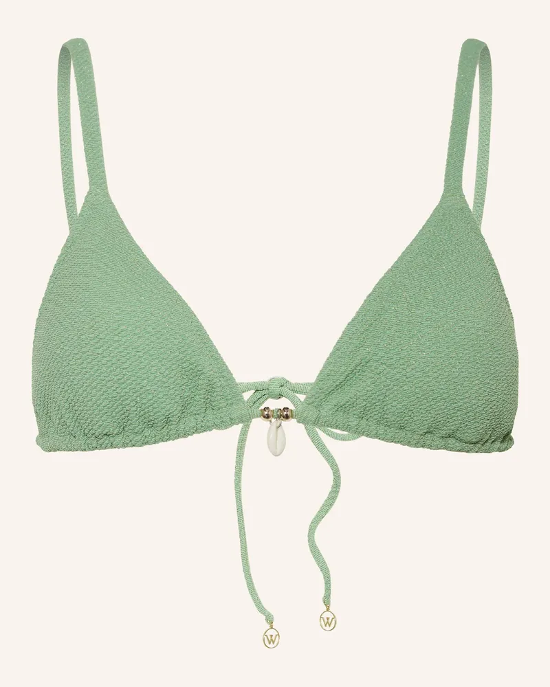 watercult Triangel-Bikini-Top Swim Sparkle Mit Glitzergarn gruen Hellgrün