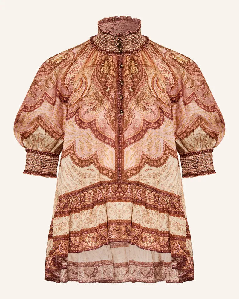 Zimmermann Blusentop WANDERLUST aus Seide Beige