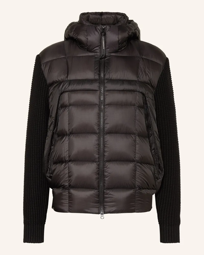 C.P. Company Steppjacke im Materialmix Schwarz