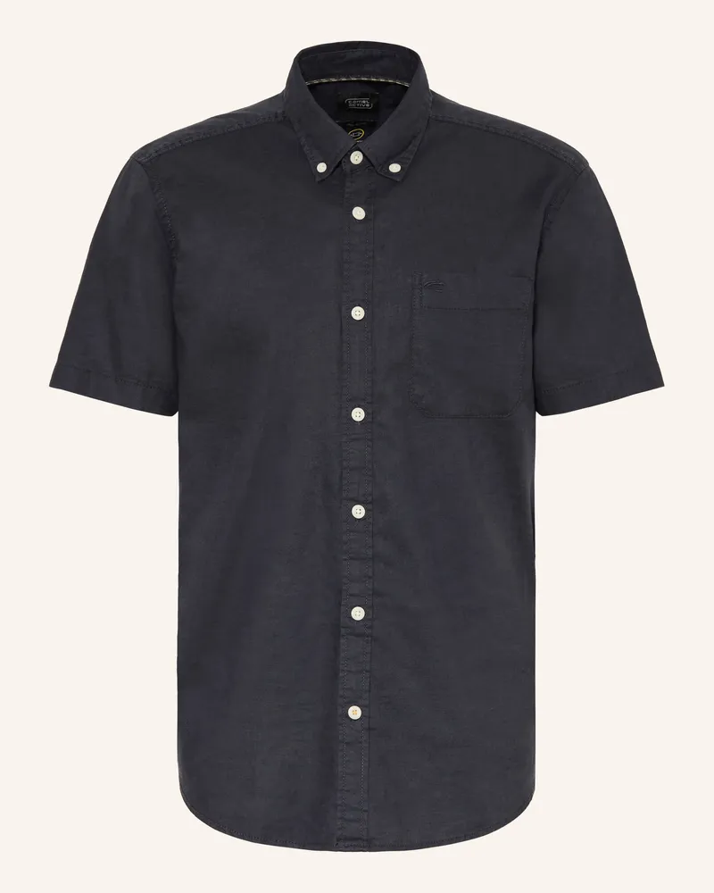 Camel Active Kurzarm-Hemd Regular Fit Mit Leinen blau Dunkelblau