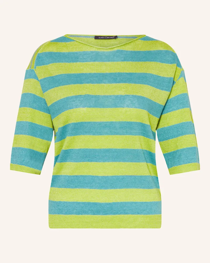 Luisa Cerano Strickshirt aus Leinen Hellgrün