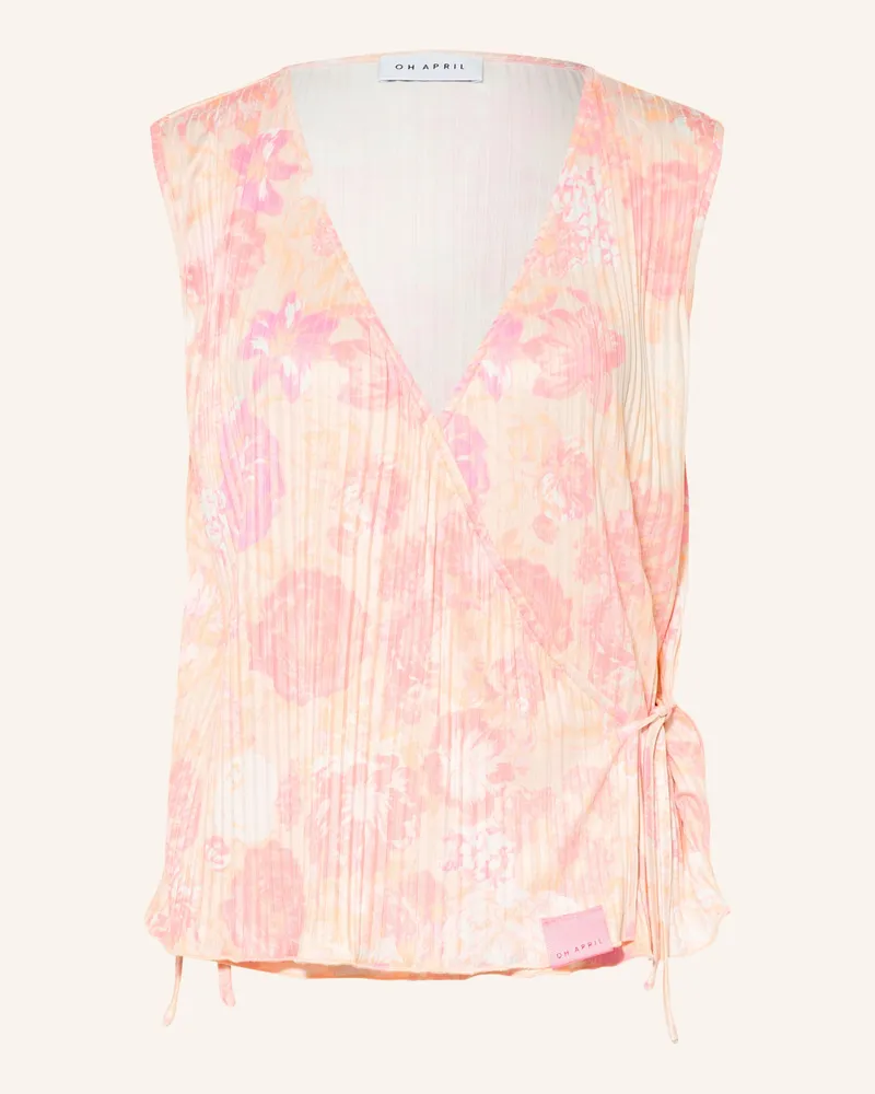 OH APRIL Wickeltop Solin Mit Plissees beige Rosa