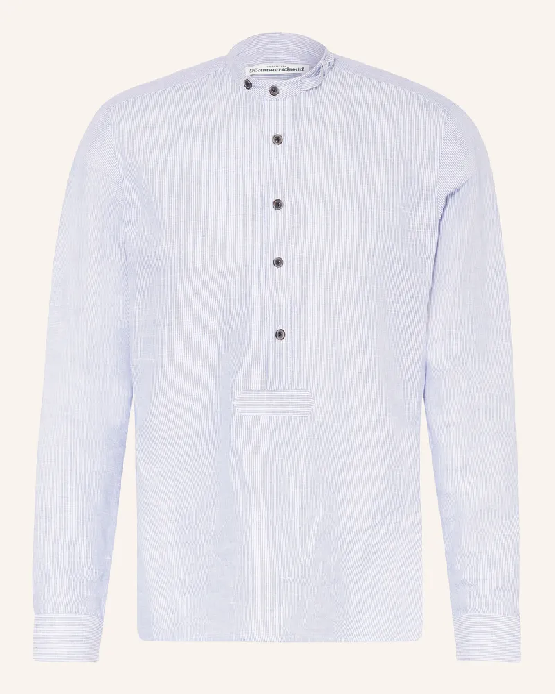 Hammerschmid Trachtenhemd Regular Fit Mit Stehkragen blau Weiss