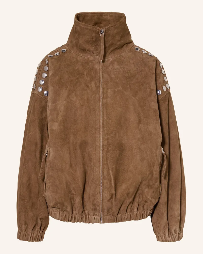 Sandro Lederblouson Mit Nieten braun Braun