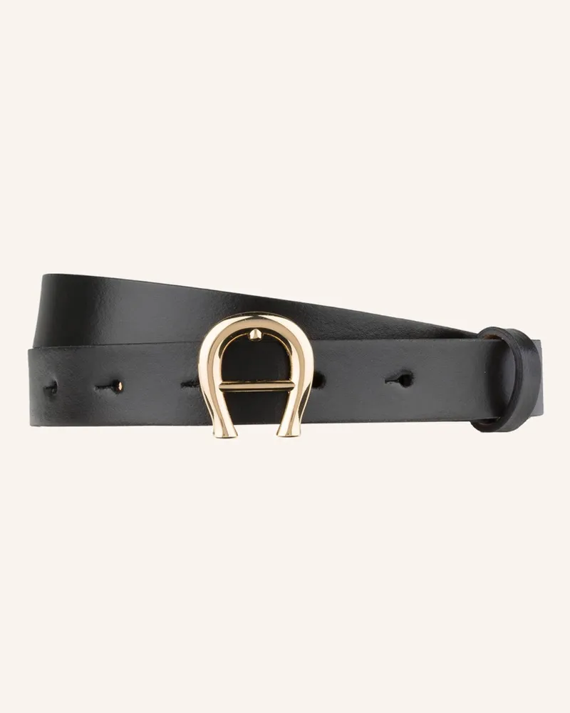 Aigner Ledergürtel schwarz Schwarz
