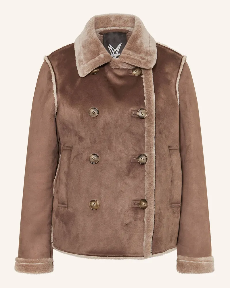 Fuchs Schmitt Mantel in Lederoptik Braun