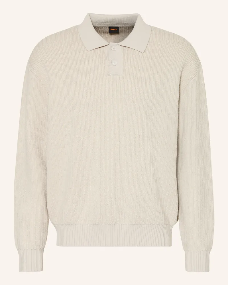 HUGO BOSS Strick-Poloshirt KOTORPOLO Beige