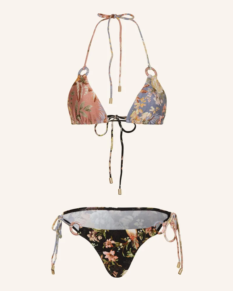 Zimmermann Triangel-Bikini Tallow pink Blaugrau