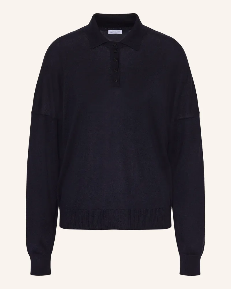 Iris von Arnim Strick-Poloshirt LILIA aus Cashmere mit Seide Dunkelblau