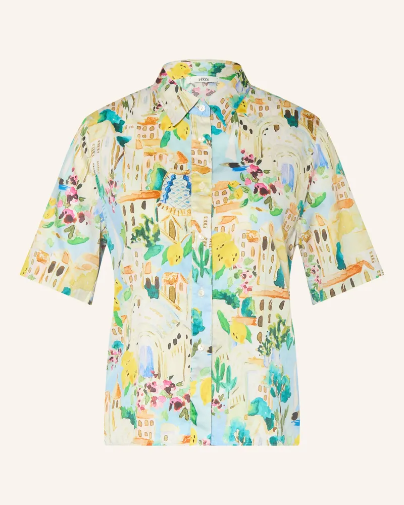 0039 Italy Hemdbluse blau Gelb