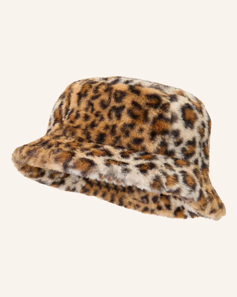 Kangol Bucket-Hat Aus Kunstfell braun Hellbraun