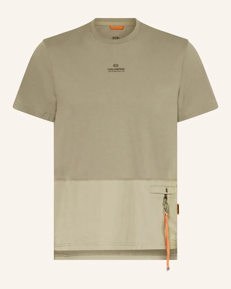 Parajumpers T-Shirt CLINT im Materialmix Khaki