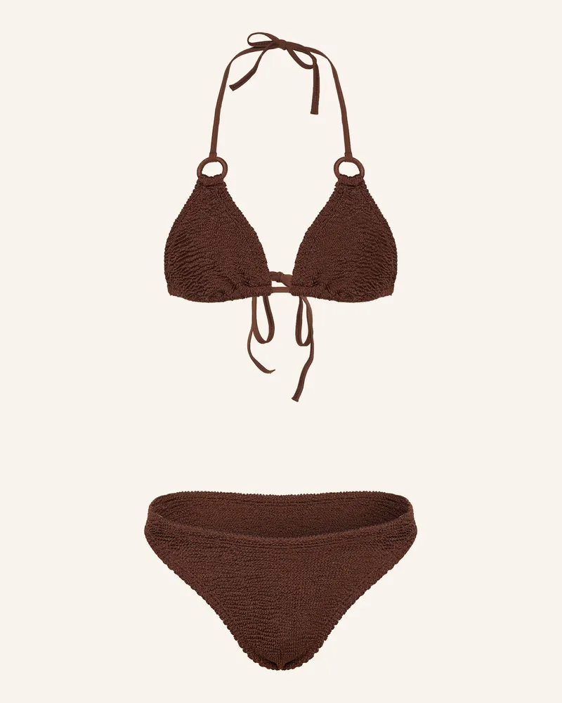 Hunza G Triangel-Bikini EVA Dunkelbraun