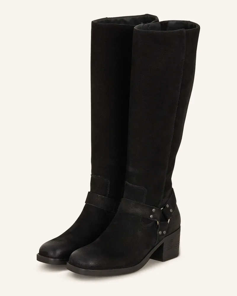 paul green Stiefel mit Nieten Schwarz