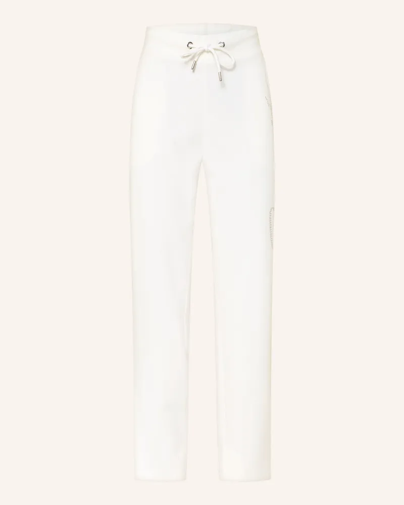 monari Sweatpants mit Schmucksteinen Weiss