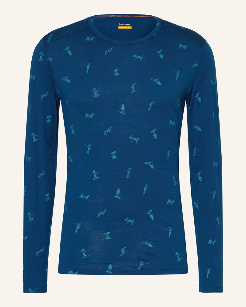 Icebreaker Funktionsshirt OASIS aus Merinowolle Blau