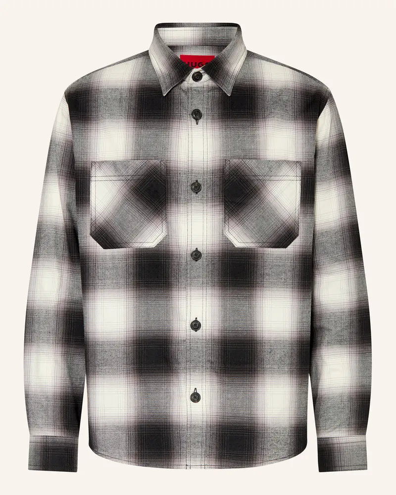 HUGO BOSS Flanell-Overshirt Erato schwarz Weiss