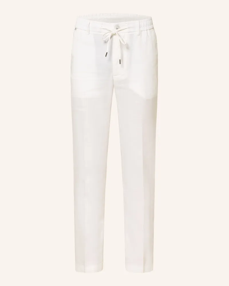 HUGO BOSS Hose KANE Extra Slim Fit mit Leinen Weiss