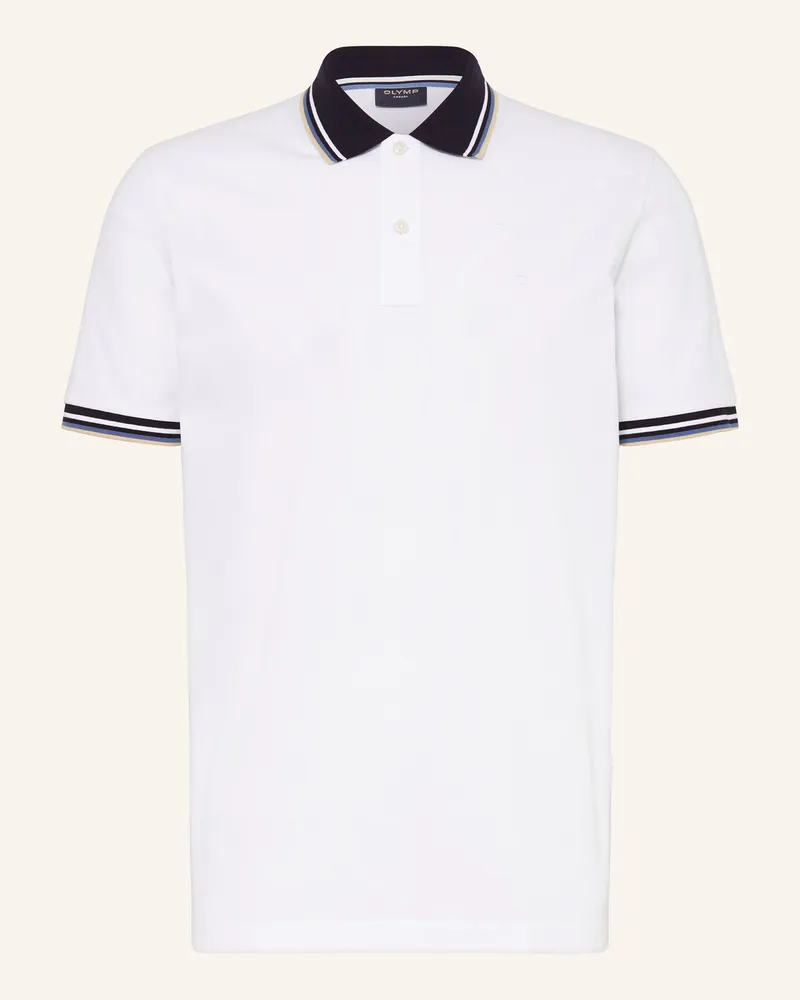 Olymp Piqué-Poloshirt Casual Fit Weiss