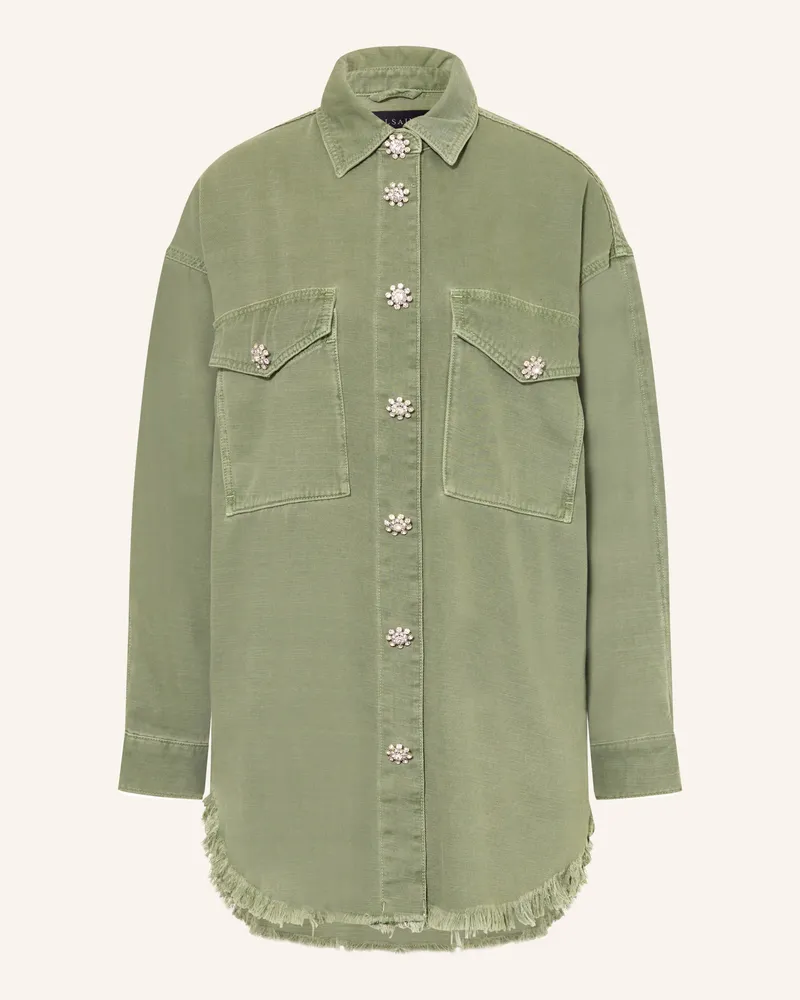AllSaints Hemdblusenkleid Hettie Mit Schmucksteinen gruen Khaki