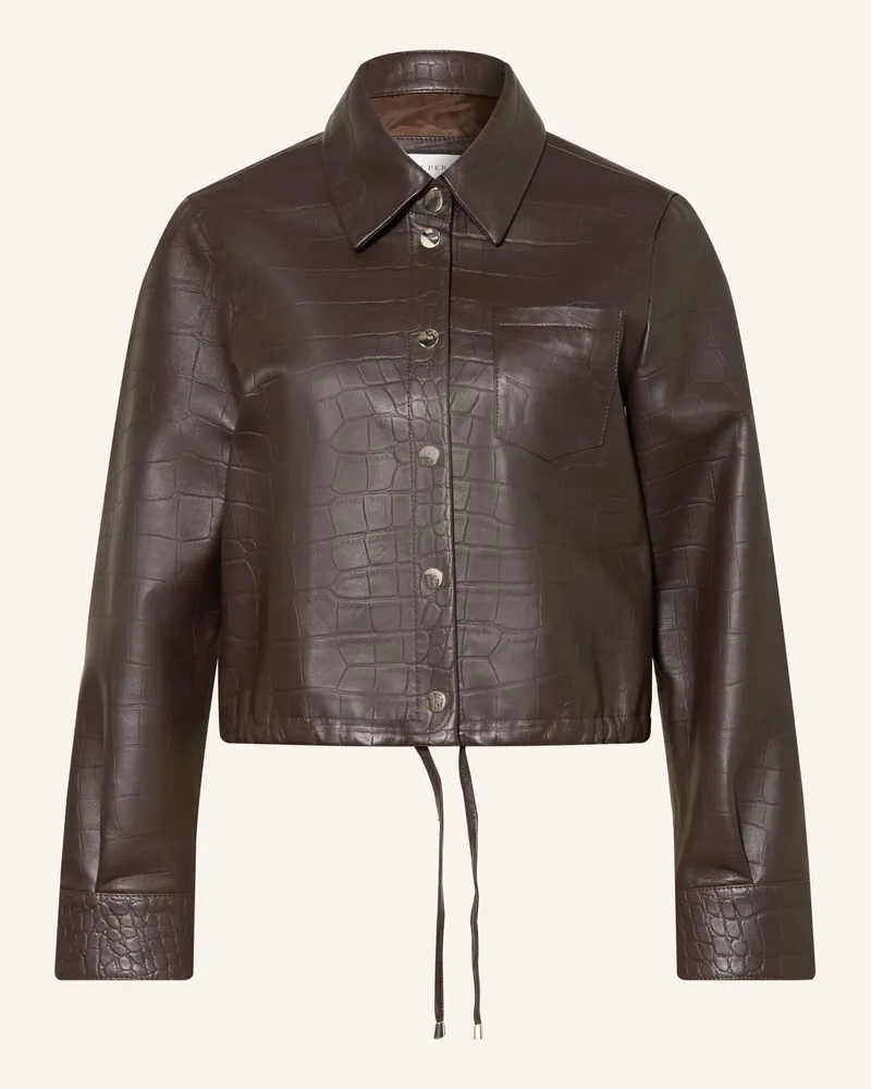 SEM PER LEI Lederjacke braun Dunkelbraun