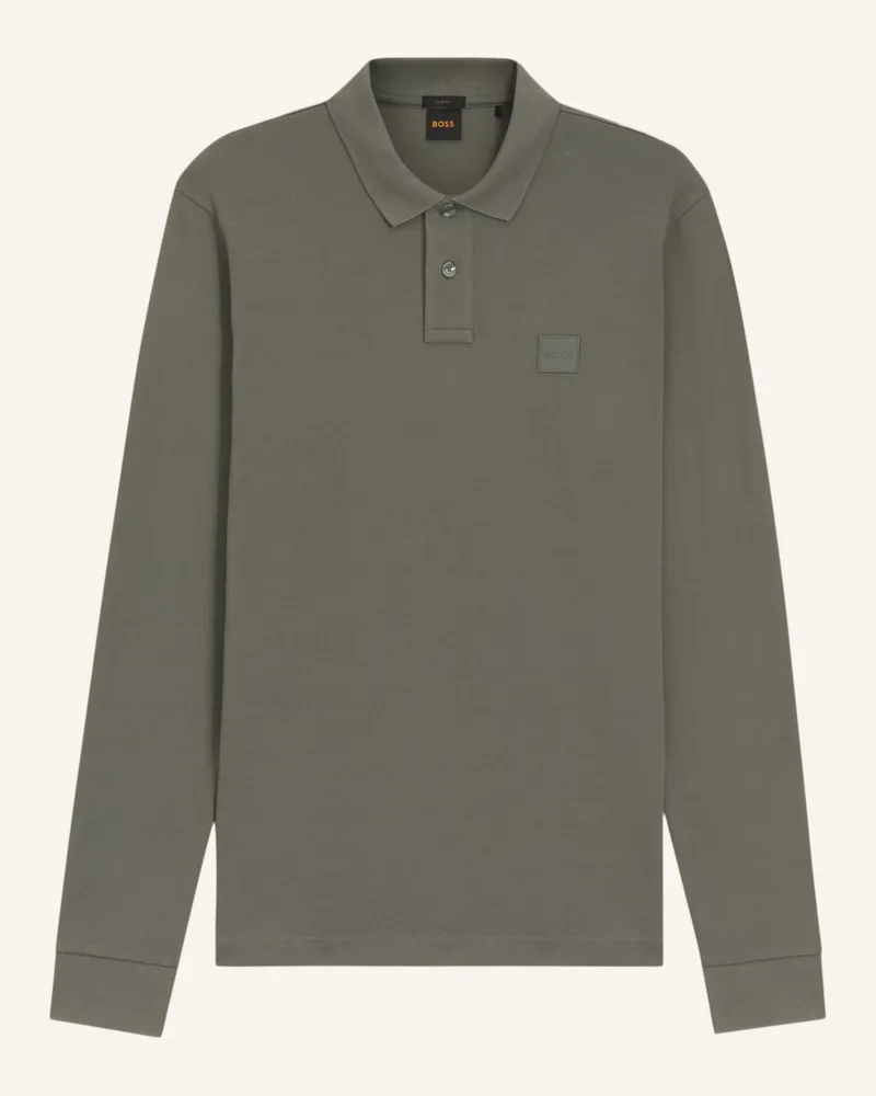 HUGO BOSS Piqué-Poloshirt PASSERBY Slim Fit Hellgrau