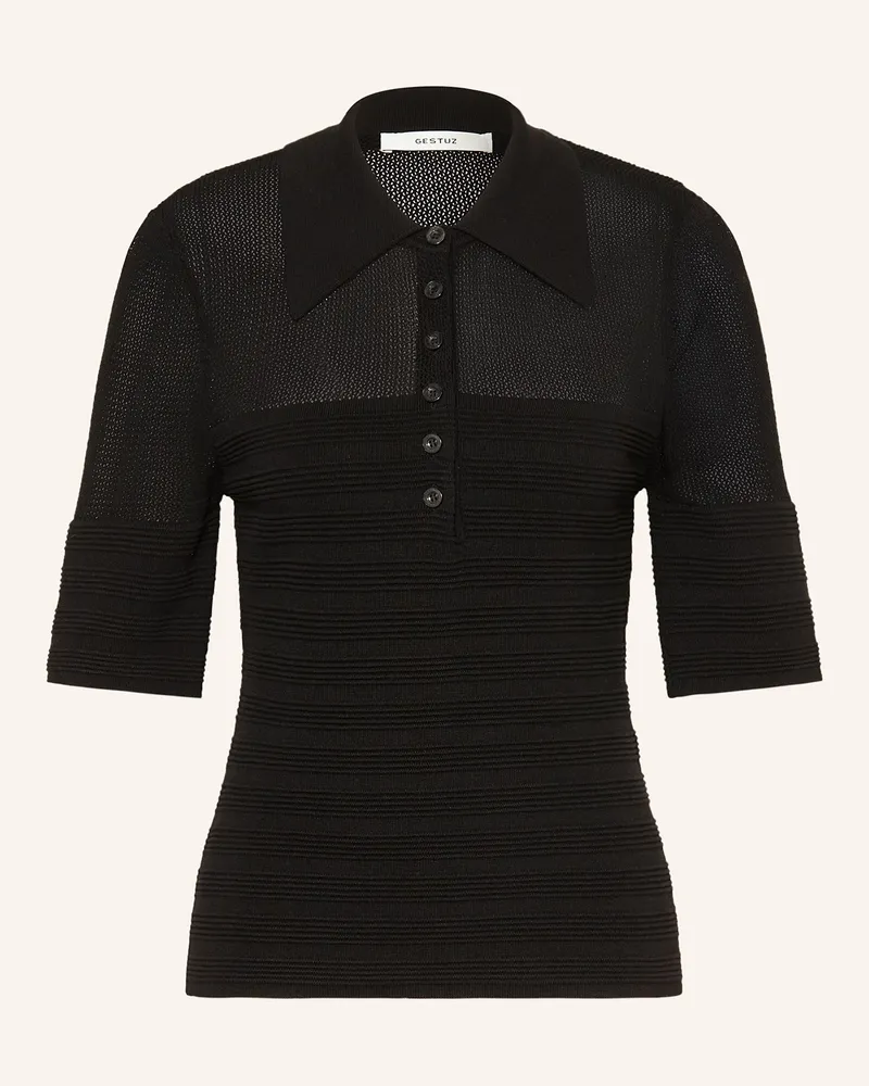 Gestuz Strick-Poloshirt GZMAGNY Schwarz
