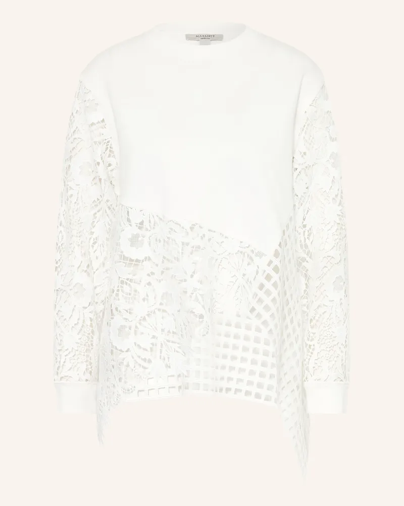 AllSaints Sweatshirt MALORIE mit Spitze Weiss