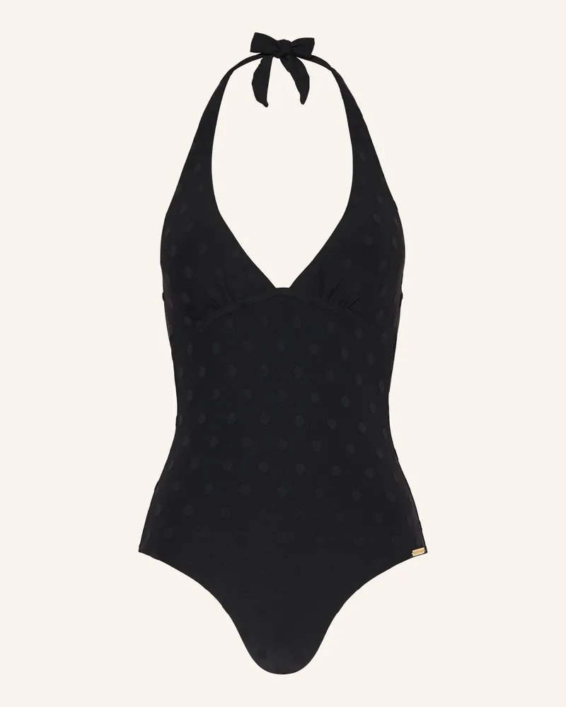 watercult Neckholder-Badeanzug Modern Dots schwarz Schwarz