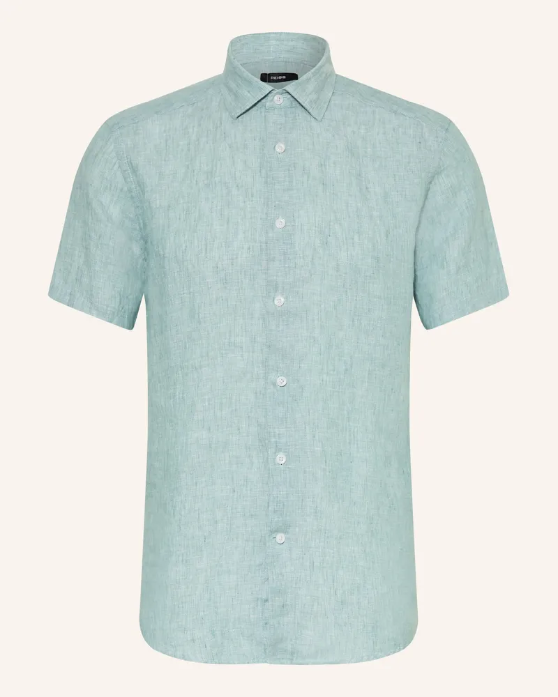 Reiss Kurzarm-Hemd Holiday Slim Fit Aus Leinen gruen Türkis