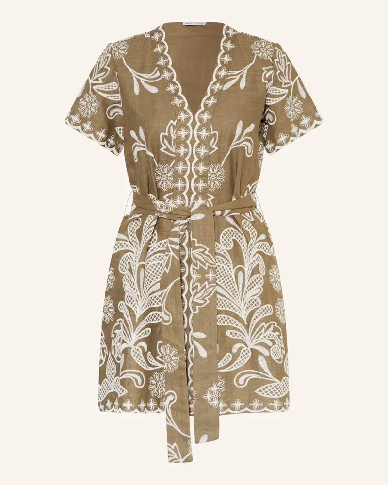 Mrs & HUGS Kleid Mit Leinen gruen Oliv