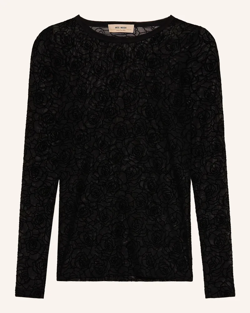 Mos Mosh Longsleeve Mmrose Aus Mesh schwarz Schwarz