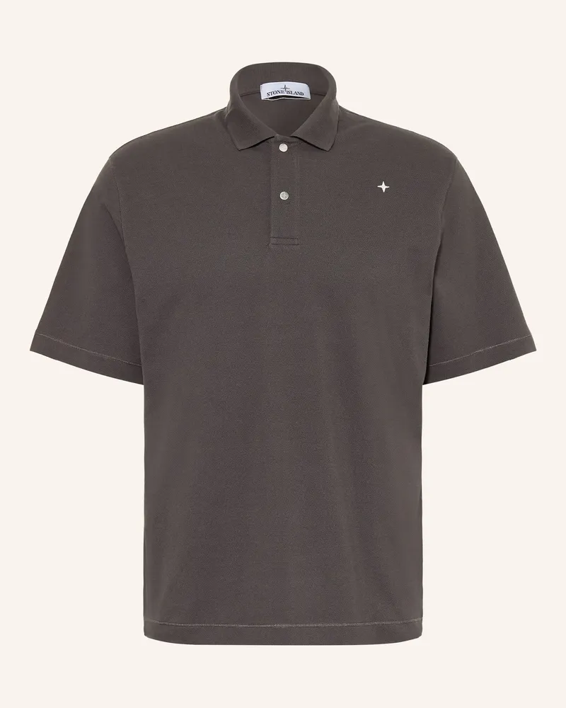 Stone Island Piqué-Poloshirt STELLINA Grau