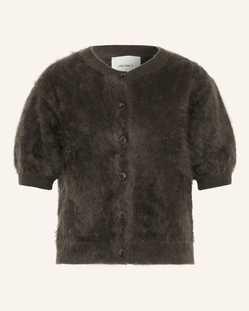 Lisa Yang Strickjacke Lucianne Aus Cashmere gruen Dunkelgrau