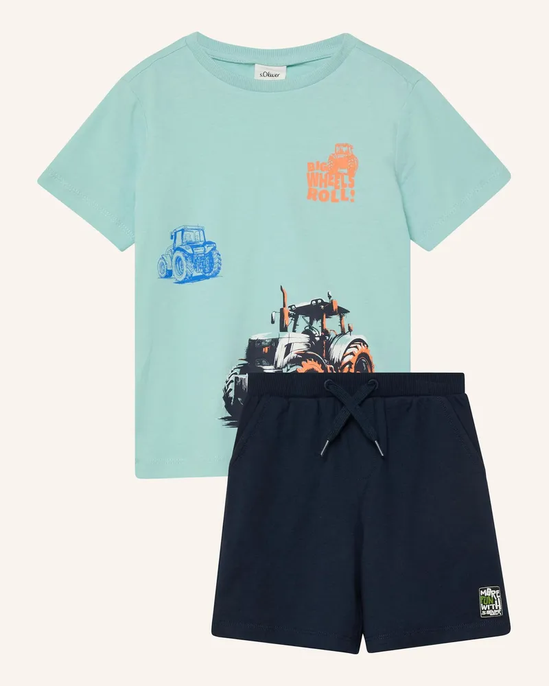 S.Oliver Shorty-Schlafanzug blau Türkis